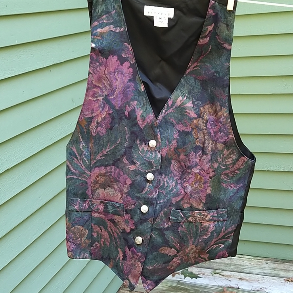 80s embroidered vest. Express.